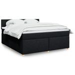 Casa si Gradina - Mobilier - Paturi si accesorii - Paturi - Pat box spring cu saltea, negru, 180x200 cm, catifea - Infinity.ro