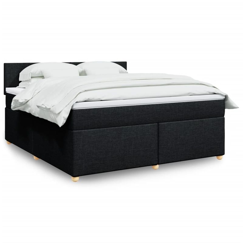 Casa si Gradina - Mobilier - Paturi si accesorii - Paturi - Pat box spring cu saltea, negru, 180x200 cm, catifea - Infinity.ro