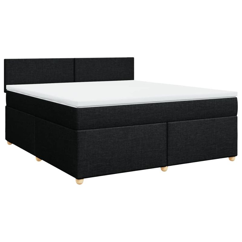 Casa si Gradina - Mobilier - Paturi si accesorii - Paturi - Pat box spring cu saltea, negru, 180x200 cm, catifea - Infinity.ro