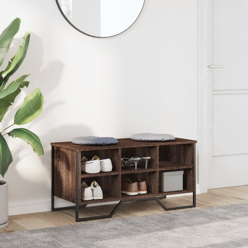 Casa si Gradina - Mobilier - Organizare si depozitare - Organizator incaltaminte - Pantofar, stejar maro, 90x38x45,5 cm, lemn prelucrat - Infinity.ro
