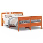 Casa si Gradina - Mobilier - Paturi si accesorii - Paturi - Cadru pat fara saltea, maro ceruit, 135x190 cm, lemn masiv pin - Infinity.ro