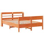 Casa si Gradina - Mobilier - Paturi si accesorii - Paturi - Cadru pat fara saltea, maro ceruit, 135x190 cm, lemn masiv pin - Infinity.ro