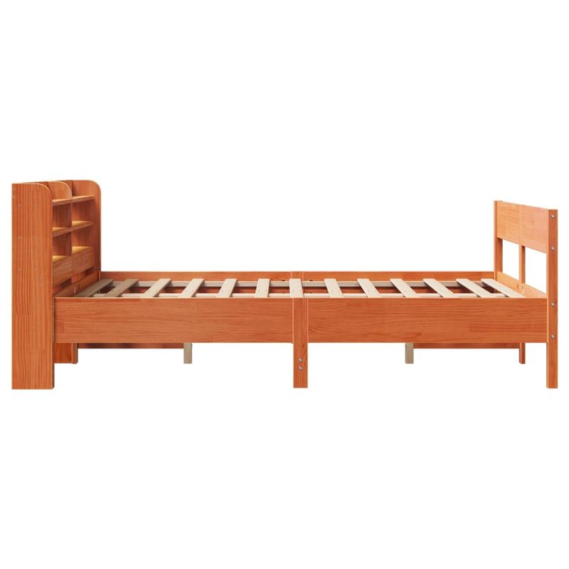Casa si Gradina - Mobilier - Paturi si accesorii - Paturi - Cadru pat fara saltea, maro ceruit, 135x190 cm, lemn masiv pin - Infinity.ro
