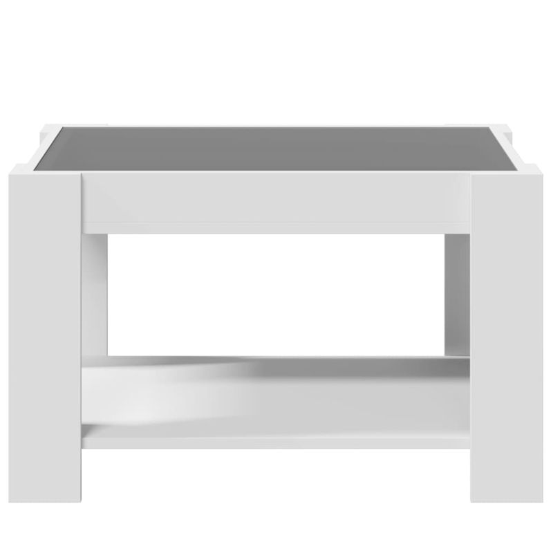 Casa si Gradina - Mobilier - Mese si birouri - Masute de cafea - Masuta de cafea cu LED, alb, 73x53x45 cm, lemn prelucrat - Infinity.ro