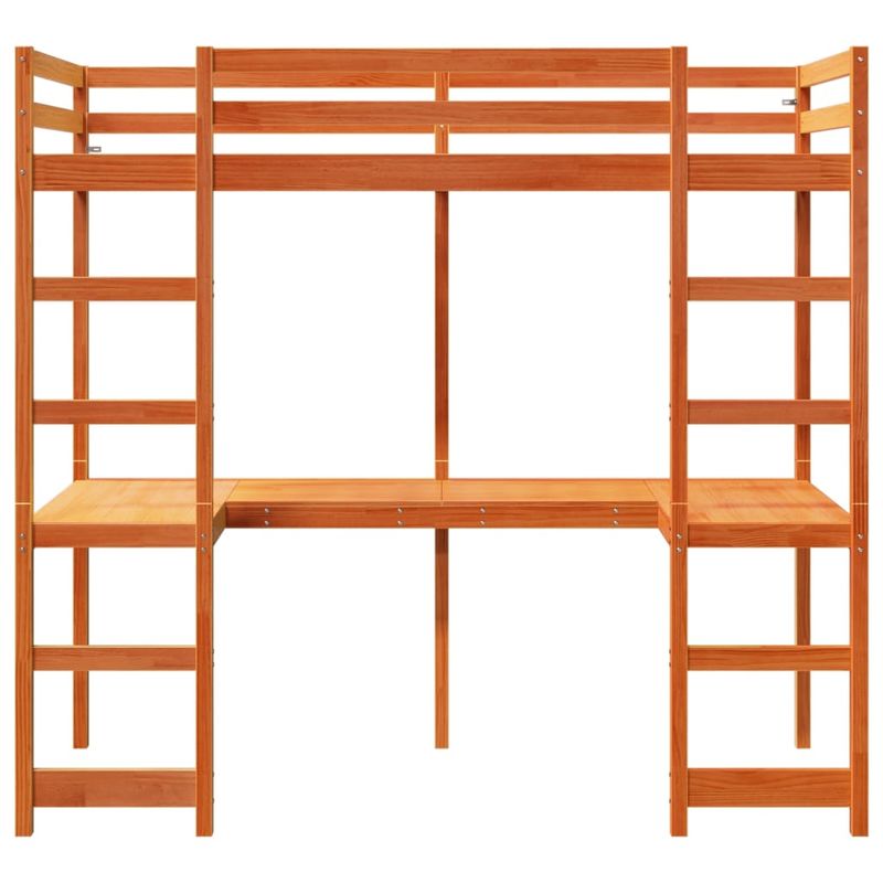 Casa si Gradina - Mobilier - Paturi si accesorii - Paturi - Cadru pat supraetajat fara saltea maro 75x190 cm lemn masiv pin - Infinity.ro