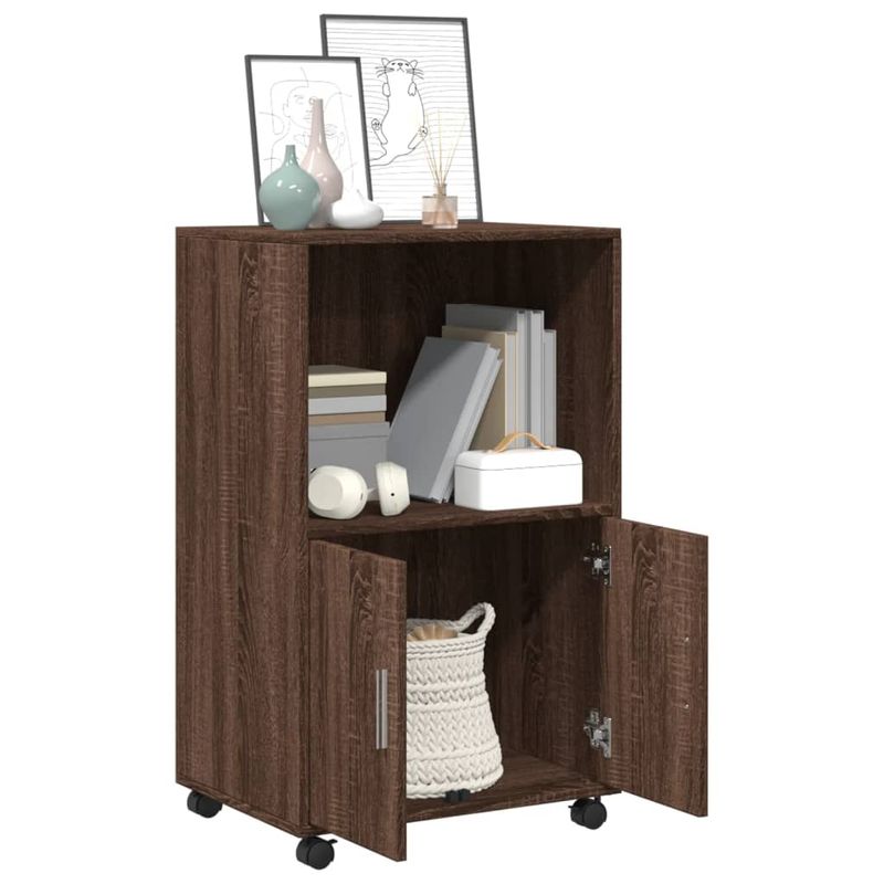 Casa si Gradina - Mobilier - Comode si corpuri - Comode - Dulap cu roti, stejar maro, 55x40x91 cm, lemn compozit - Infinity.ro