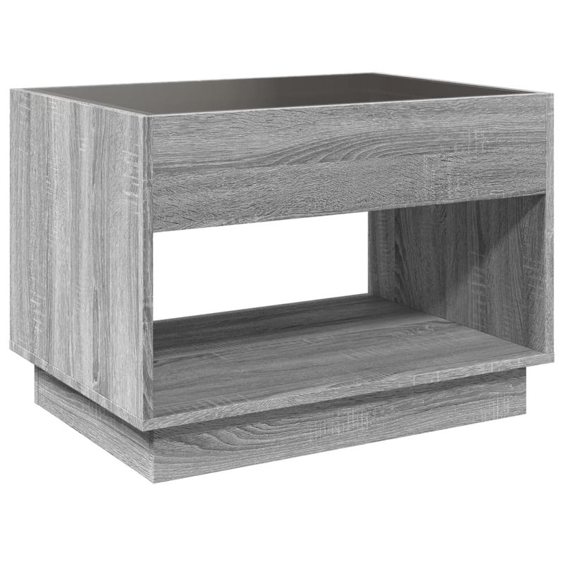 Casa si Gradina - Mobilier - Mese si birouri - Masute de cafea - Masuta de cafea cu LED infinity, gri sonoma, 70x50x50 cm - Infinity.ro