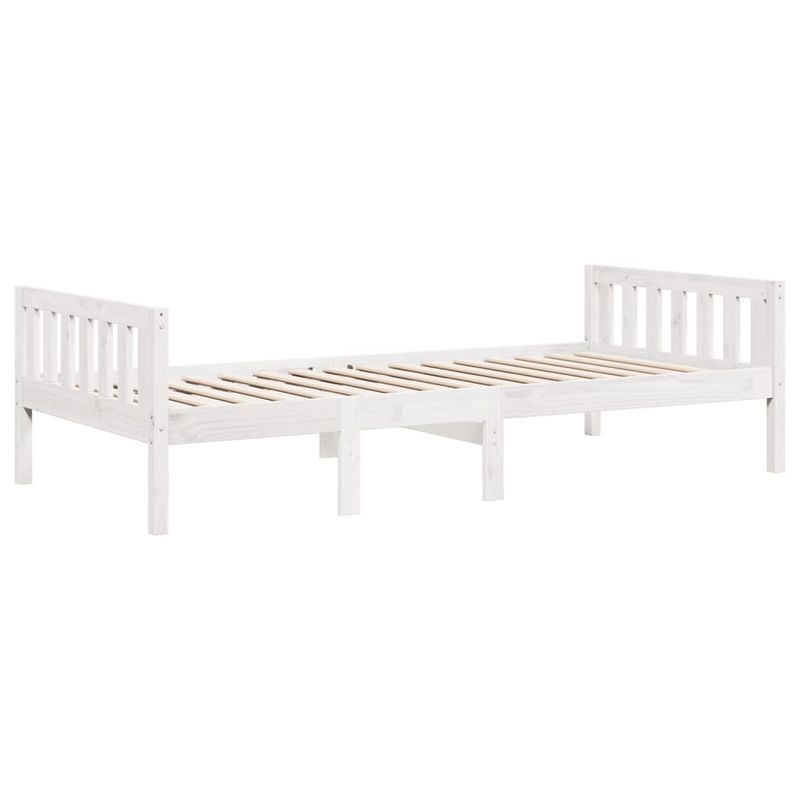 Casa si Gradina - Mobilier - Paturi si accesorii - Paturi - Pat pentru copii fara saltea, alb, 90x190 cm, lemn masiv de pin - Infinity.ro