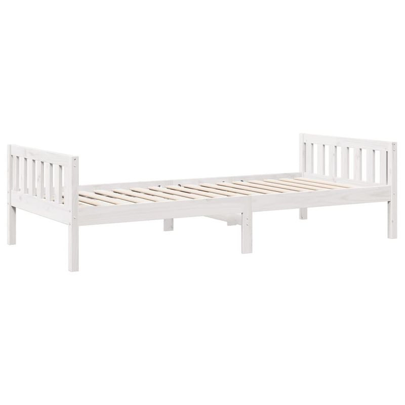 Casa si Gradina - Mobilier - Paturi si accesorii - Paturi - Pat pentru copii fara saltea, alb, 90x190 cm, lemn masiv de pin - Infinity.ro
