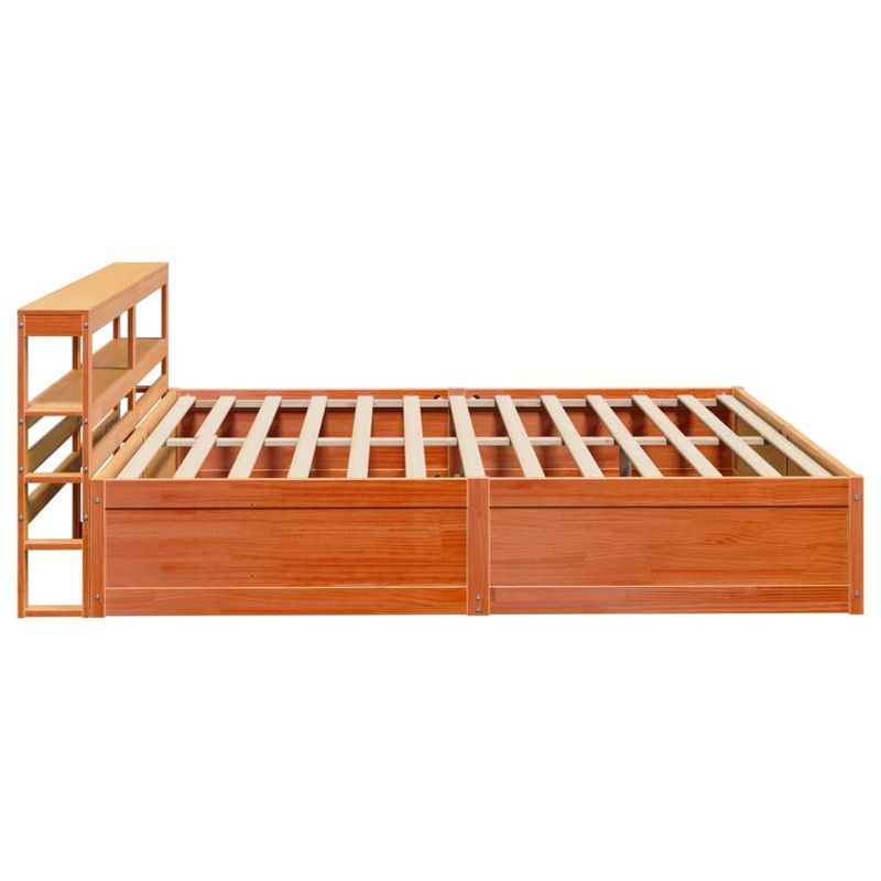 Casa si Gradina - Mobilier - Paturi si accesorii - Paturi - Cadru de pat cu tablie, maro ceruit, 200x200 cm, lemn masiv pin - Infinity.ro