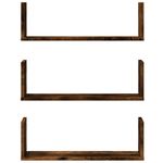 Casa si Gradina - Mobilier - Biblioteci si rafturi - Rafturi - Rafturi perete 3 buc. stejar fumuriu 58x18x18 cm lemn prelucrat - Infinity.ro
