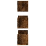Casa si Gradina - Mobilier - Biblioteci si rafturi - Rafturi - Rafturi perete 3 buc. stejar fumuriu 58x18x18 cm lemn prelucrat - Infinity.ro