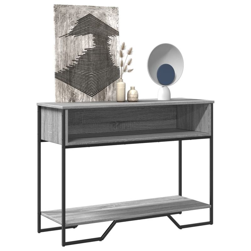 Casa si Gradina - Mobilier - Comode si corpuri - Console - Masuta consola, gri sonoma, 100x35x74,5 cm, lemn prelucrat - Infinity.ro