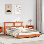 Casa si Gradina - Mobilier - Paturi si accesorii - Paturi - Cadru pat fara saltea, maro ceruit, 140x190 cm, lemn masiv pin - Infinity.ro