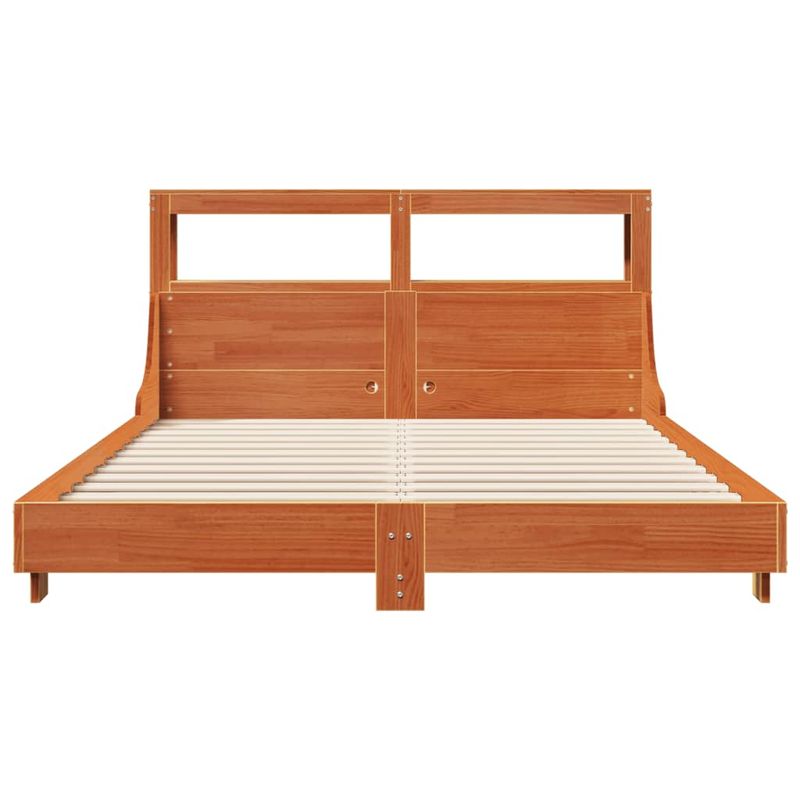Casa si Gradina - Mobilier - Paturi si accesorii - Paturi - Cadru pat fara saltea, maro ceruit, 140x190 cm, lemn masiv pin - Infinity.ro