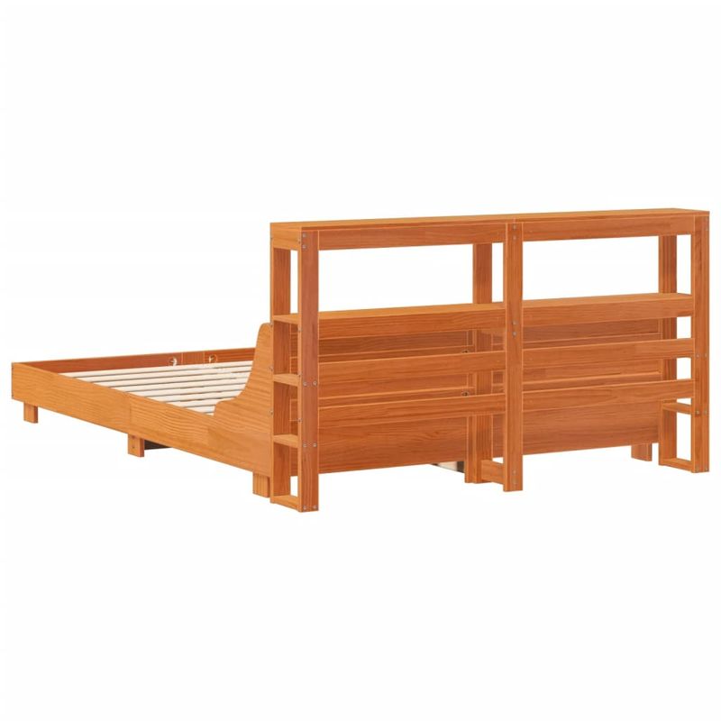 Casa si Gradina - Mobilier - Paturi si accesorii - Paturi - Cadru pat fara saltea, maro ceruit, 140x190 cm, lemn masiv pin - Infinity.ro