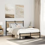 Casa si Gradina - Mobilier - Paturi si accesorii - Paturi - Cadru de pat metalic fara saltea, stejar sonoma, 120x200 cm - Infinity.ro