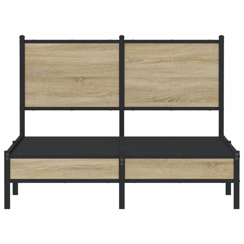 Casa si Gradina - Mobilier - Paturi si accesorii - Paturi - Cadru de pat metalic fara saltea, stejar sonoma, 120x200 cm - Infinity.ro