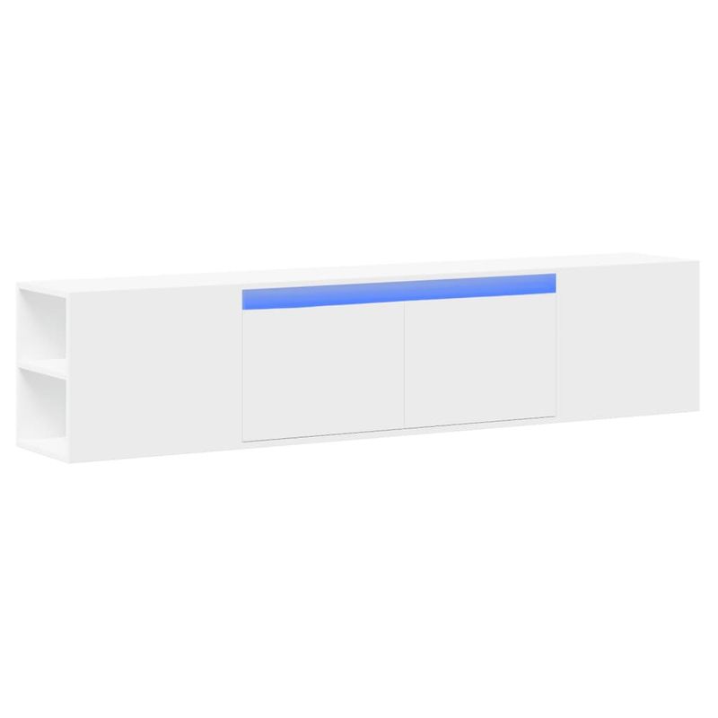 Casa si Gradina - Mobilier - Comode si corpuri - Comode - Dulap TV de perete cu lumini LED, alb, 180x31x39,5 cm - Infinity.ro