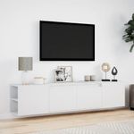 Casa si Gradina - Mobilier - Comode si corpuri - Comode - Dulap TV de perete cu lumini LED, alb, 180x31x39,5 cm - Infinity.ro