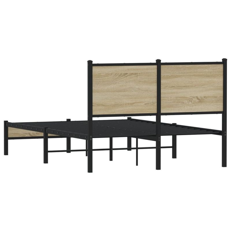 Casa si Gradina - Mobilier - Paturi si accesorii - Paturi - Cadru de pat metalic fara saltea, stejar sonoma, 120x200 cm - Infinity.ro