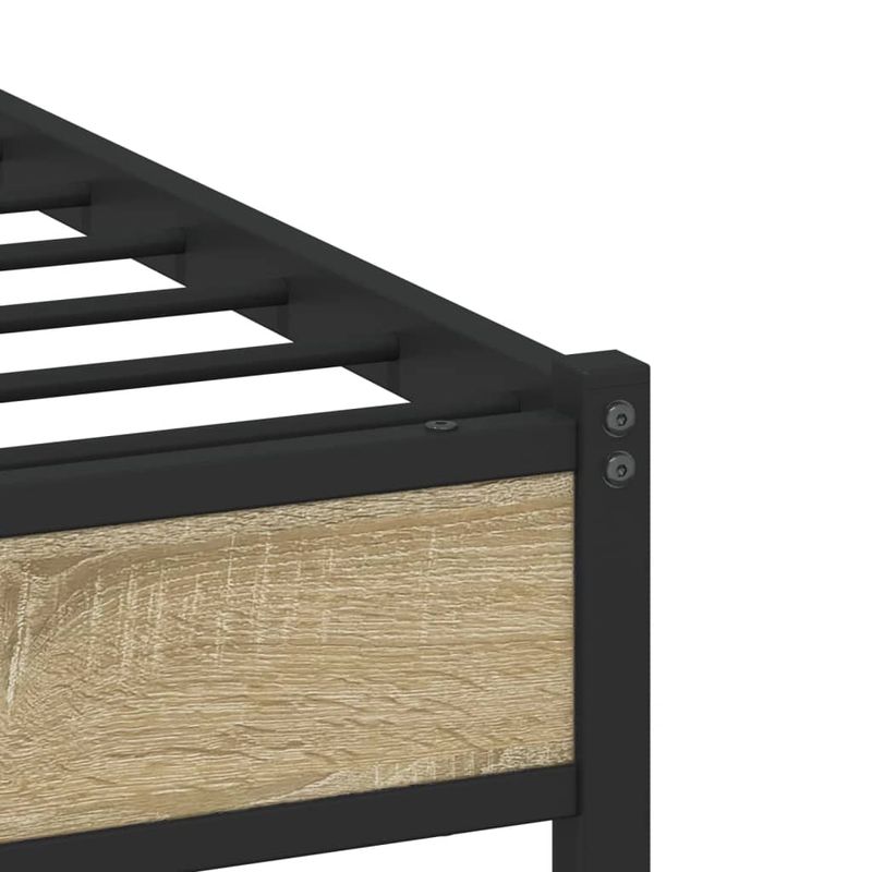 Casa si Gradina - Mobilier - Paturi si accesorii - Paturi - Cadru de pat metalic fara saltea, stejar sonoma, 120x200 cm - Infinity.ro