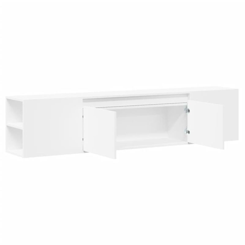 Casa si Gradina - Mobilier - Comode si corpuri - Comode - Dulap TV de perete cu lumini LED, alb, 180x31x39,5 cm - Infinity.ro
