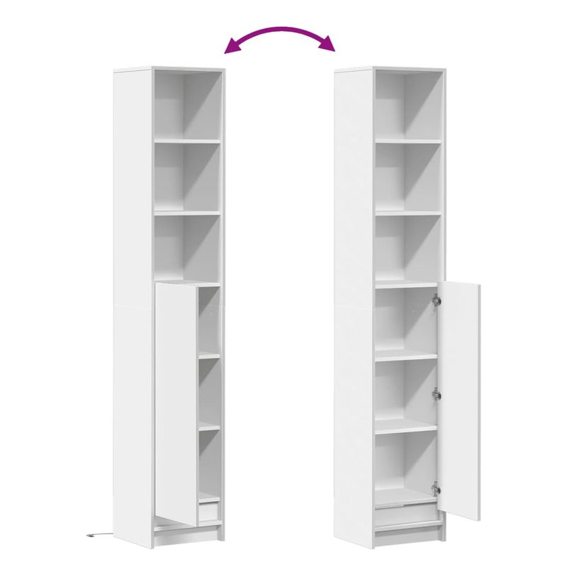 Casa si Gradina - Mobilier - Comode si corpuri - Comode - Dulap cu LED, alb, 36x32,5x200 cm, lemn prelucrat - Infinity.ro