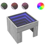 Casa si Gradina - Mobilier - Mese si birouri - Masute de cafea - Masuta de cafea cu LED infinity, gri sonoma, 40x40x30 cm - Infinity.ro