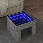 Casa si Gradina - Mobilier - Mese si birouri - Masute de cafea - Masuta de cafea cu LED infinity, gri sonoma, 40x40x30 cm - Infinity.ro