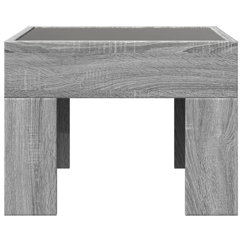 Casa si Gradina - Mobilier - Mese si birouri - Masute de cafea - Masuta de cafea cu LED infinity, gri sonoma, 40x40x30 cm - Infinity.ro