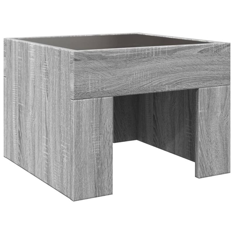Casa si Gradina - Mobilier - Mese si birouri - Masute de cafea - Masuta de cafea cu LED infinity, gri sonoma, 40x40x30 cm - Infinity.ro