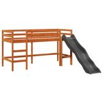 Casa si Gradina - Mobilier - Paturi si accesorii - Paturi - Pat etajat de copii perdele, alb/negru 90x200 cm lemn masiv pin - Infinity.ro
