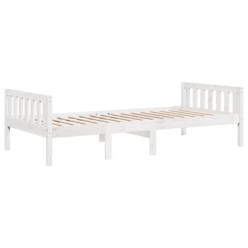 Casa si Gradina - Mobilier - Paturi si accesorii - Paturi - Pat pentru copii fara saltea, alb, 80x200 cm, lemn masiv de pin - Infinity.ro