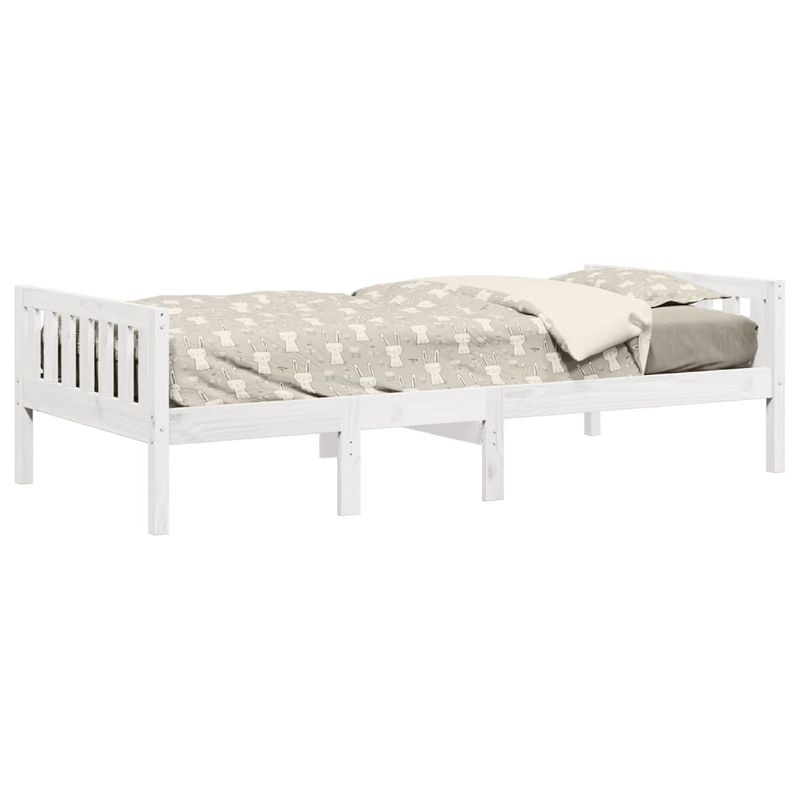 Casa si Gradina - Mobilier - Paturi si accesorii - Paturi - Pat pentru copii fara saltea, alb, 80x200 cm, lemn masiv de pin - Infinity.ro