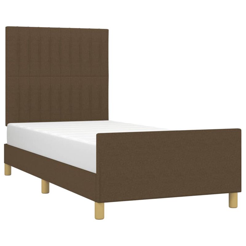 Casa si Gradina - Mobilier - Paturi si accesorii - Paturi - Cadru de pat cu tablie, maro inchis, 100x200 cm, textil - Infinity.ro