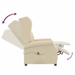 Casa si Gradina - Mobilier - Scaune si fotolii - Fotolii - Fotoliu rabatabil electric cu spatar aripi, crem, textil - Infinity.ro
