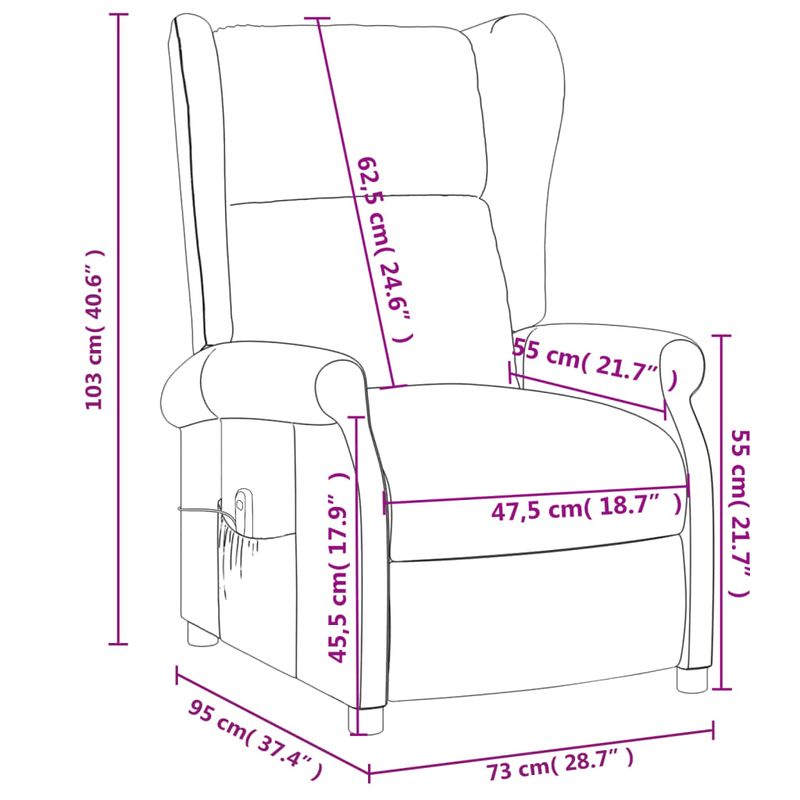 Casa si Gradina - Mobilier - Scaune si fotolii - Fotolii - Fotoliu rabatabil electric cu spatar aripi, crem, textil - Infinity.ro