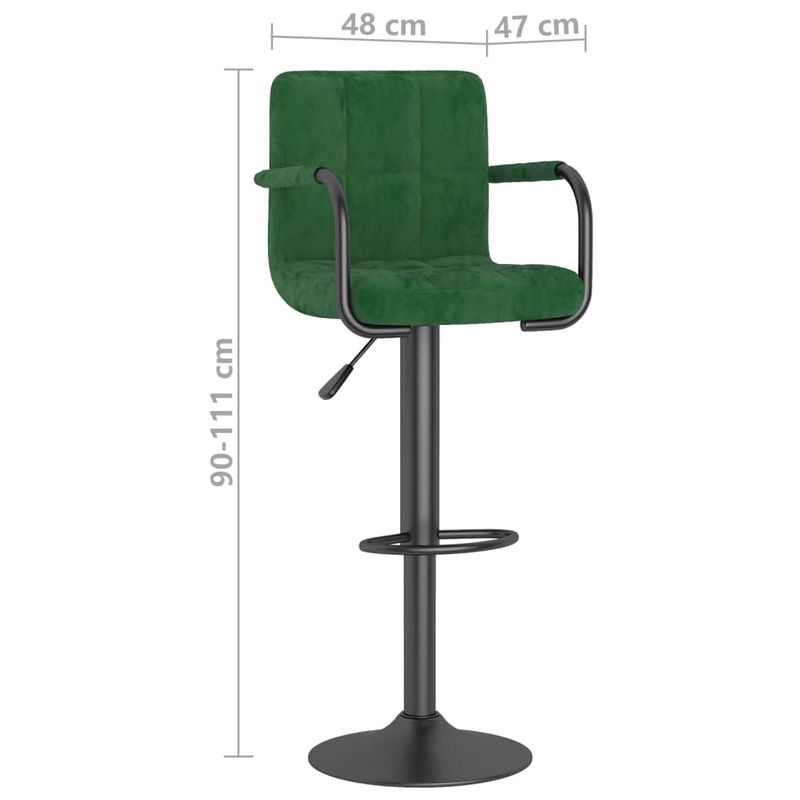 Casa si Gradina - Mobilier - Scaune si fotolii - Scaune - Scaune de bar, 2 buc., verde inchis, catifea - Infinity.ro