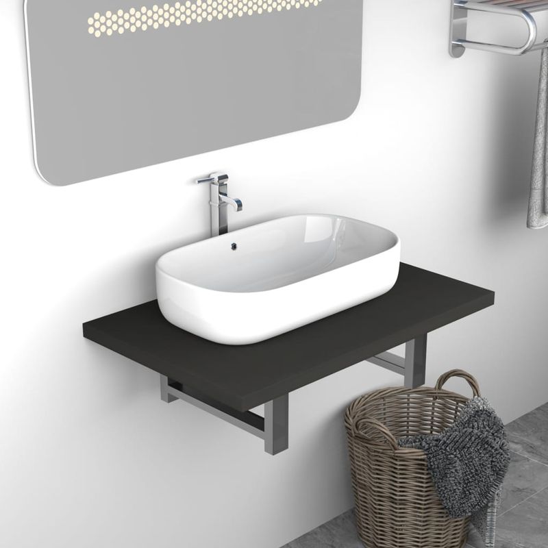 Casa si Gradina - Mobilier - Mobilier baie - Etajere baie - Mobilier de baie, gri, 60 x 40 x 16,3 cm - Infinity.ro