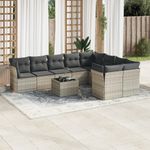 Casa si Gradina - Gradina si terasa - Mobilier exterior - Seturi mobila gradina - Set canapele de gradina cu perne 10 piese gri deschis poliratan - Infinity.ro