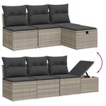 Casa si Gradina - Gradina si terasa - Mobilier exterior - Seturi mobila gradina - Set mobilier de gradina cu perne, 8 piese gri deschis poliratan - Infinity.ro