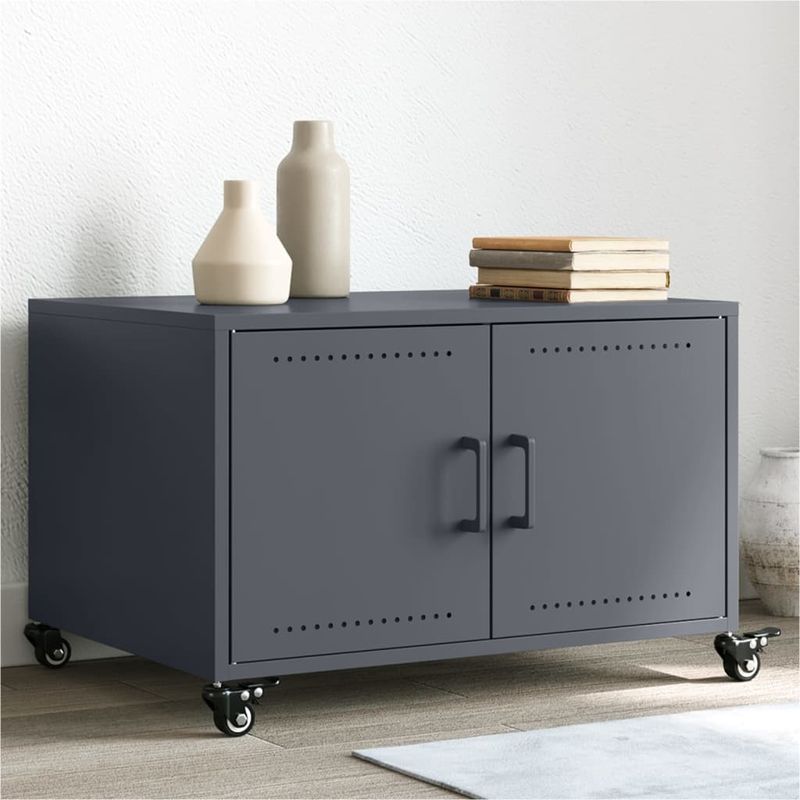 Casa si Gradina - Mobilier - Mese si birouri - Masute de cafea - Masuta de cafea, antracit, 68x50x43,5 cm, otel laminat la rece - Infinity.ro
