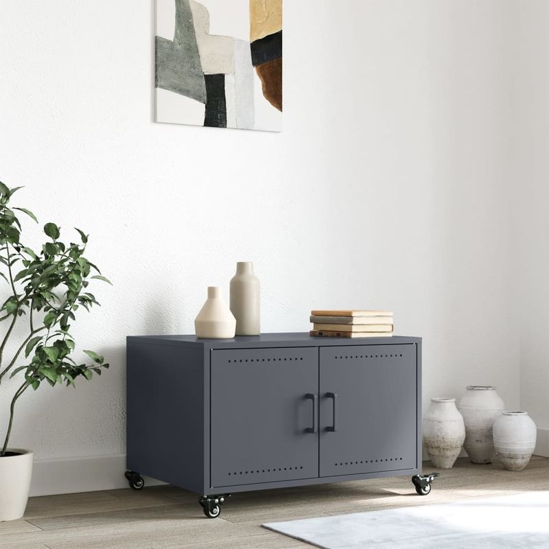 Casa si Gradina - Mobilier - Mese si birouri - Masute de cafea - Masuta de cafea, antracit, 68x50x43,5 cm, otel laminat la rece - Infinity.ro