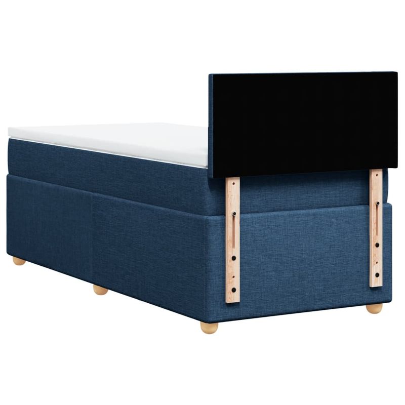 Casa si Gradina - Mobilier - Paturi si accesorii - Paturi - Pat box spring cu saltea, albastru, 90x200 cm, textil - Infinity.ro