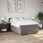 Casa si Gradina - Mobilier - Paturi si accesorii - Paturi - Pat continental cu saltea gri taupe 140x200 cm material textil - Infinity.ro