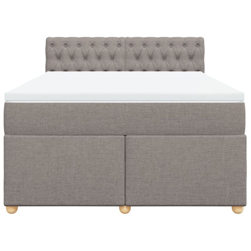 Casa si Gradina - Mobilier - Paturi si accesorii - Paturi - Pat continental cu saltea gri taupe 140x200 cm material textil - Infinity.ro