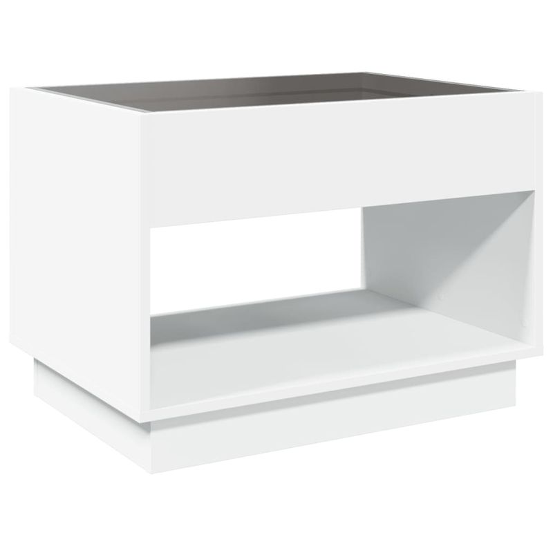 Casa si Gradina - Mobilier - Mese si birouri - Masute de cafea - Masuta de cafea cu LED infinity, alb, 70x50x50 cm - Infinity.ro