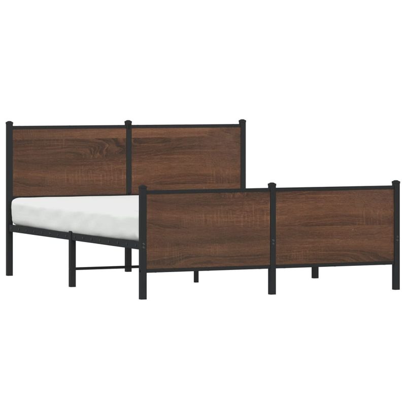 Casa si Gradina - Mobilier - Paturi si accesorii - Paturi - Cadru pat metalic fara saltea, stejar maro, 150x200 cm - Infinity.ro