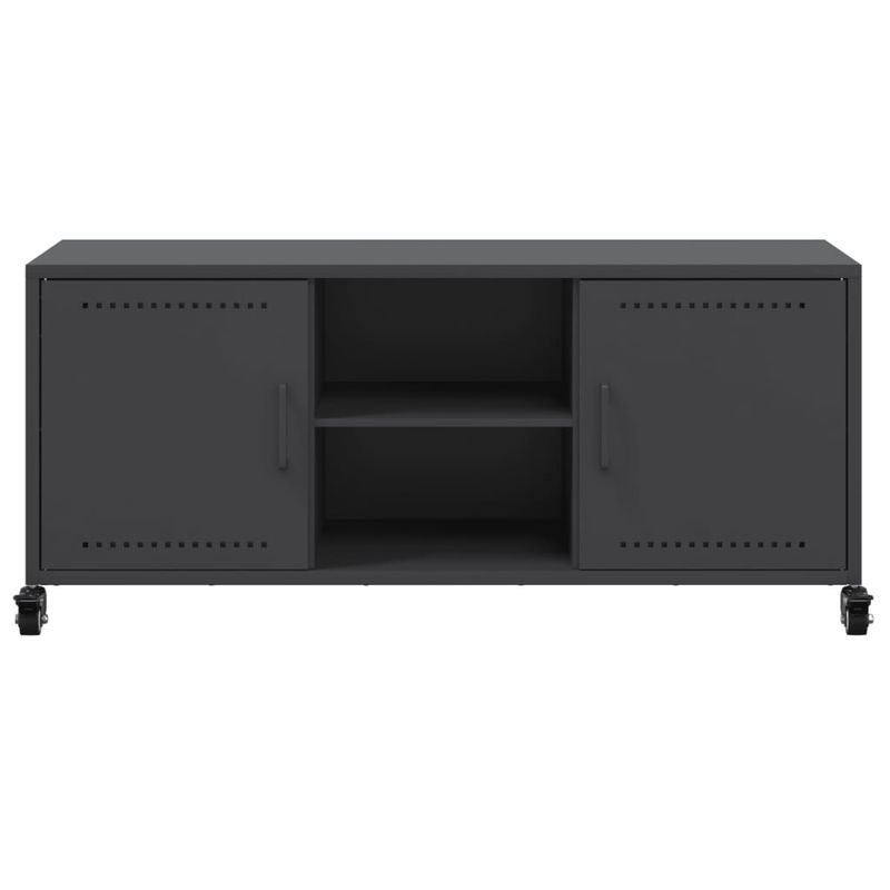 Casa si Gradina - Mobilier - Comode si corpuri - Comode - Dulap TV, negru, 100,5x39x43,5 cm, otel laminat la rece - Infinity.ro